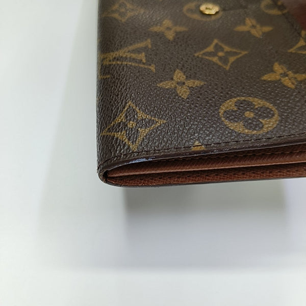PORTE MONNAIE Monogram Coated Canvas Brown Wallet