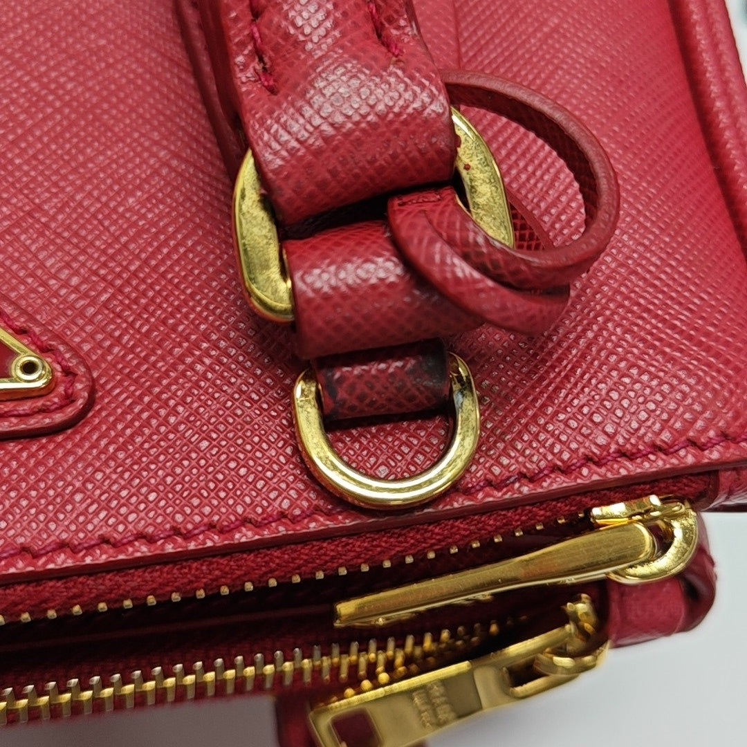 Galleria Super Mini Saffiano Calfskin Red