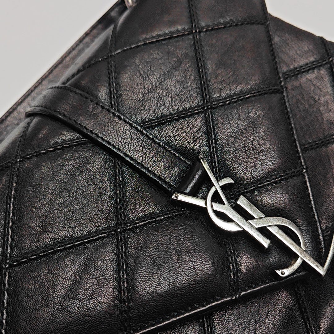 COLLEGE Medium Quilted Lambskin Black
