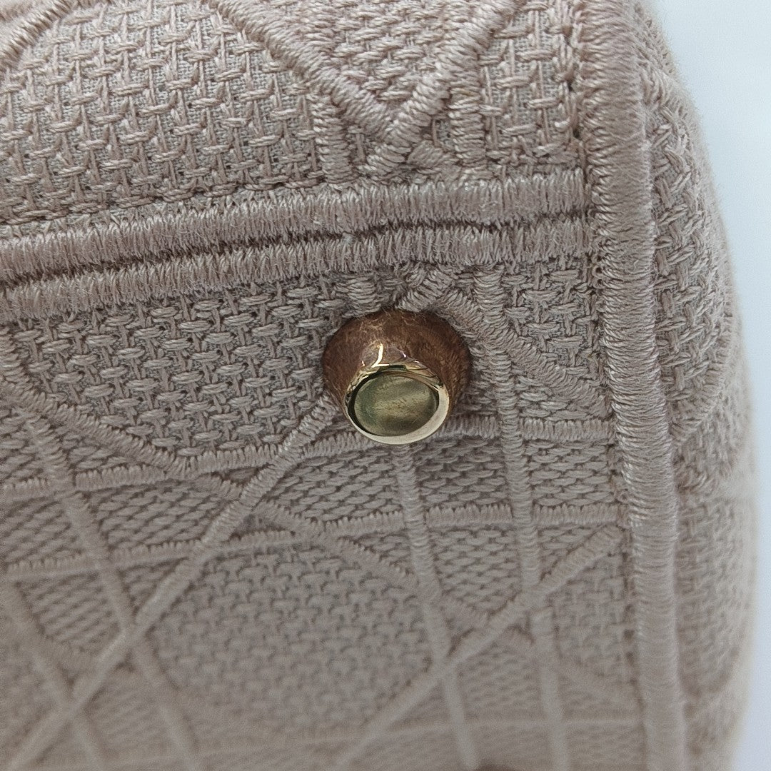 Lady D-Lite Medium Cannage Canvas Pink