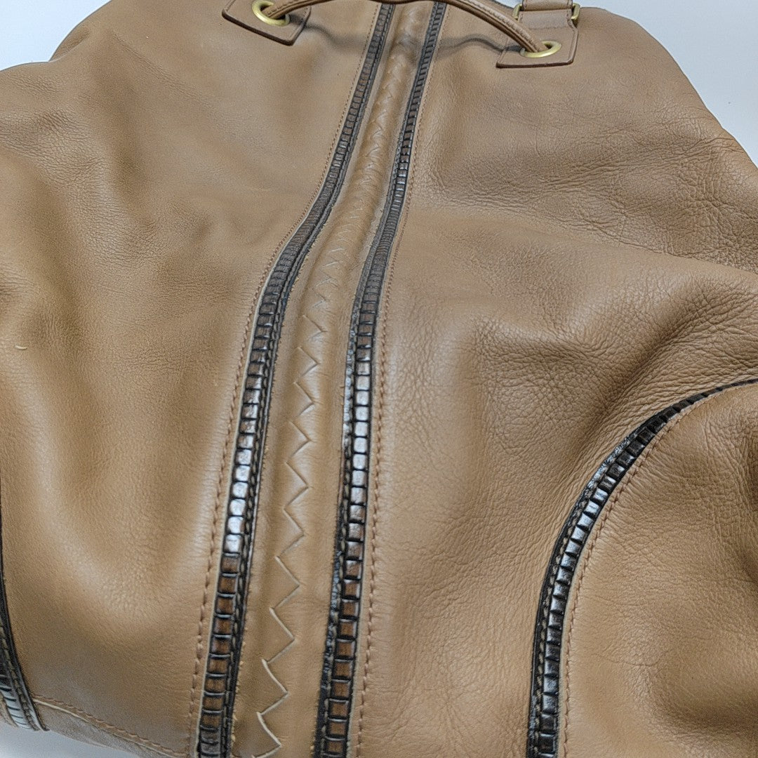 Calfskin Top Handle Bag Brown