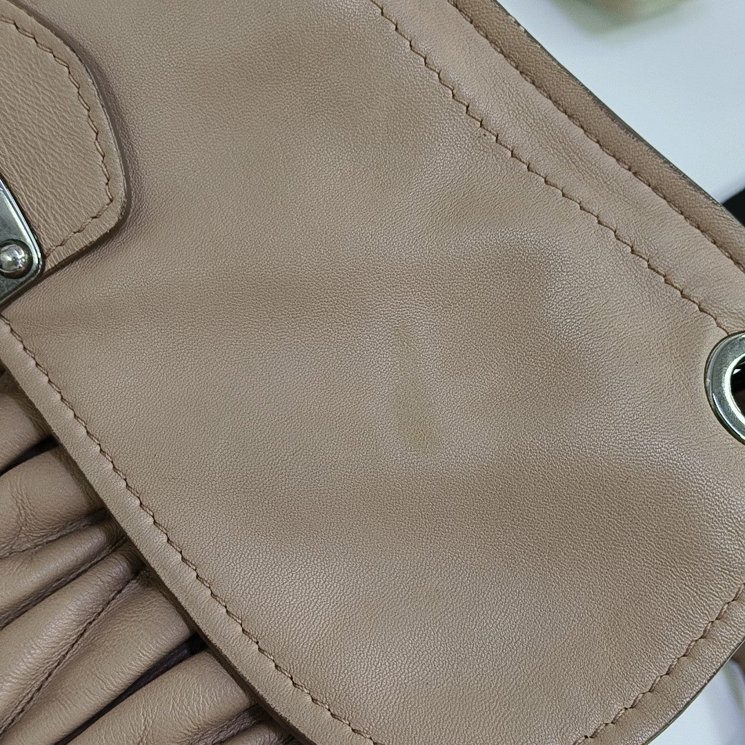 Lambskin Shoulder Bag Brown