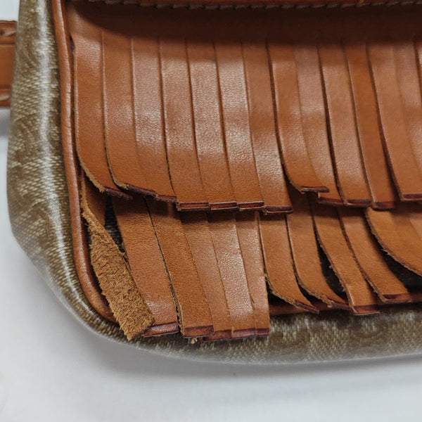 Coated Canvas Belt Bag Brown