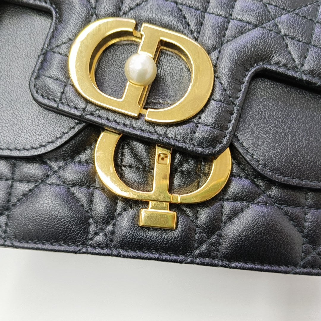 Dior Caro Mini Cannage Calfskin Black