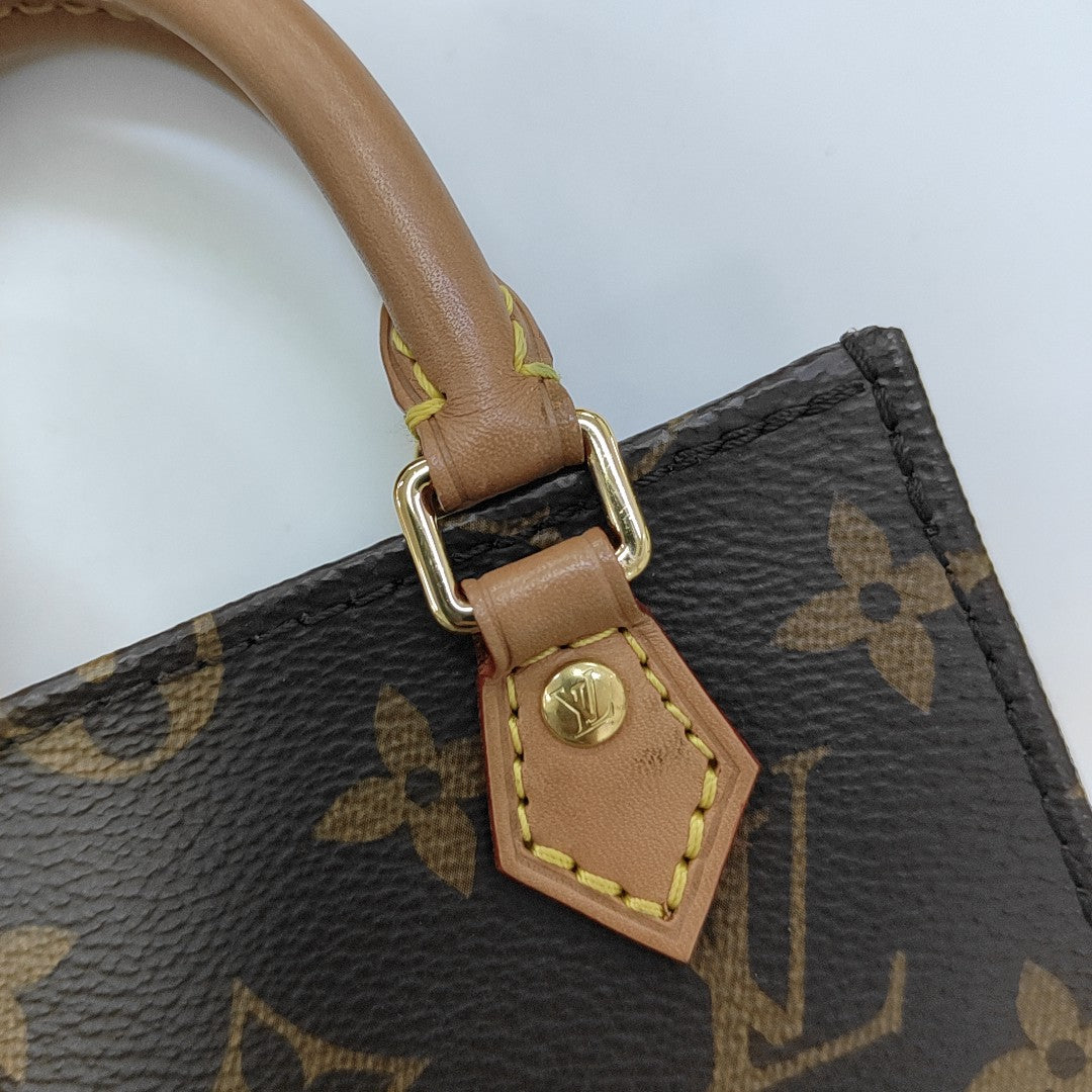SAC PLAT Mini Monogram Coated Canvas Brown