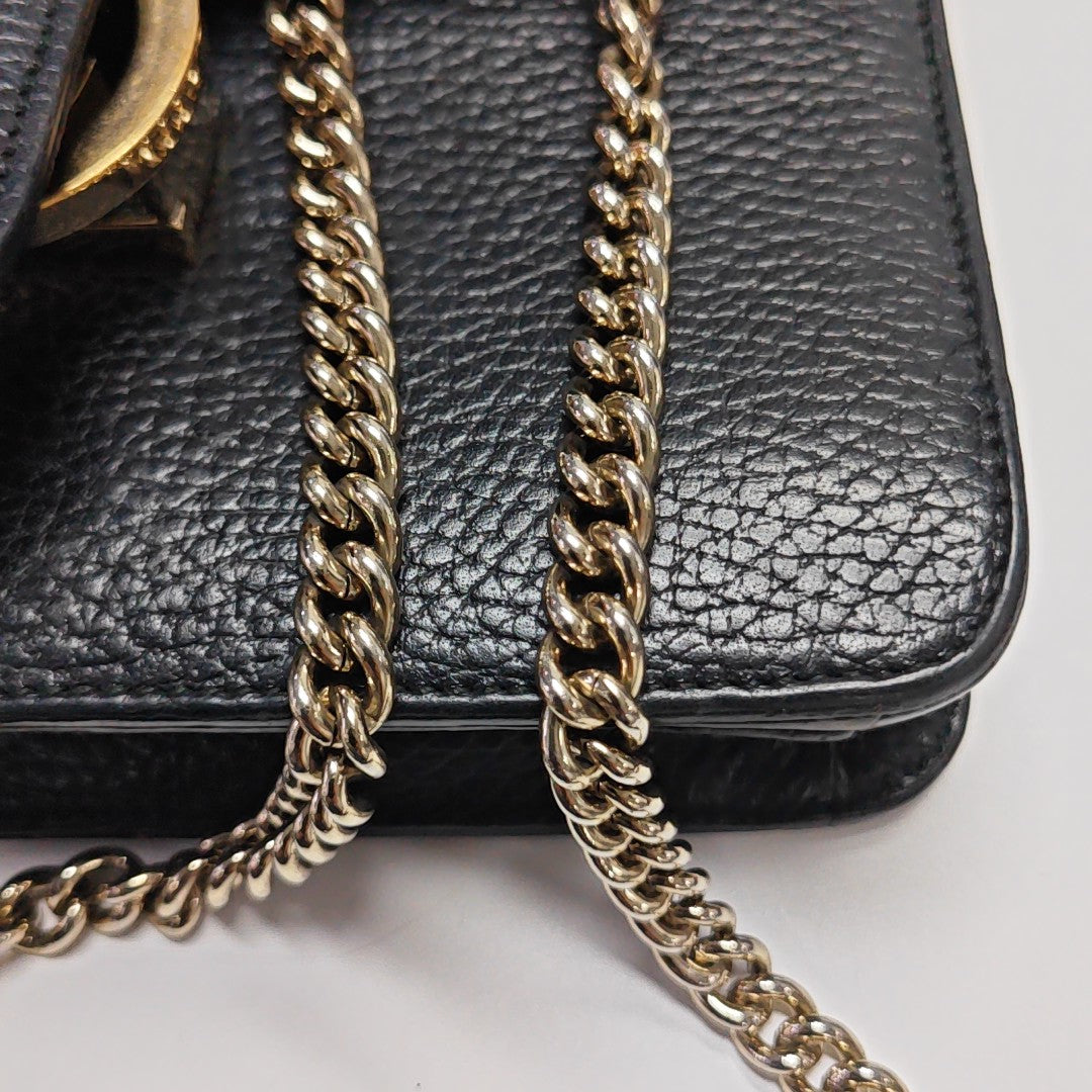 Interlocking G Small Calfskin Black
