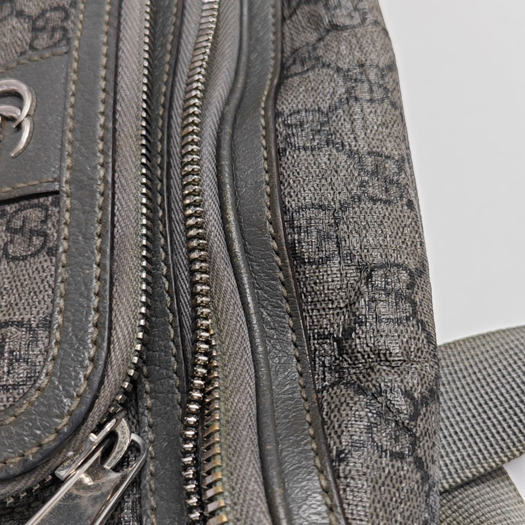 Ophidia Small Monogram Coated Canvas Gray