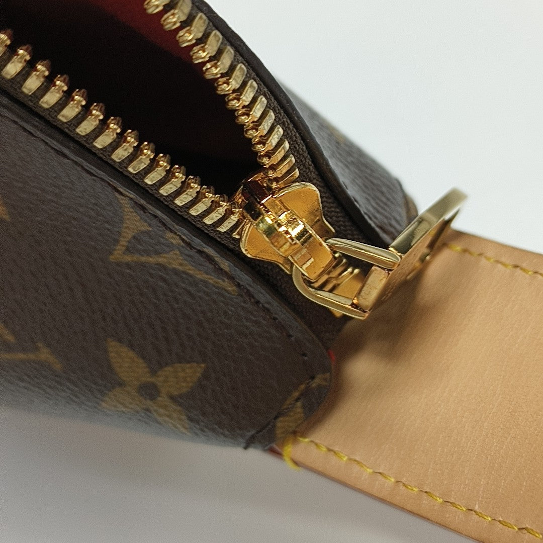 Monogram Coated Canvas Top Handle Bag Brown