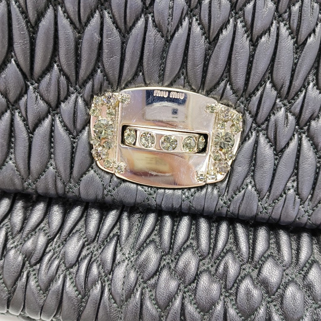 Crystal Quilted Lambskin Black