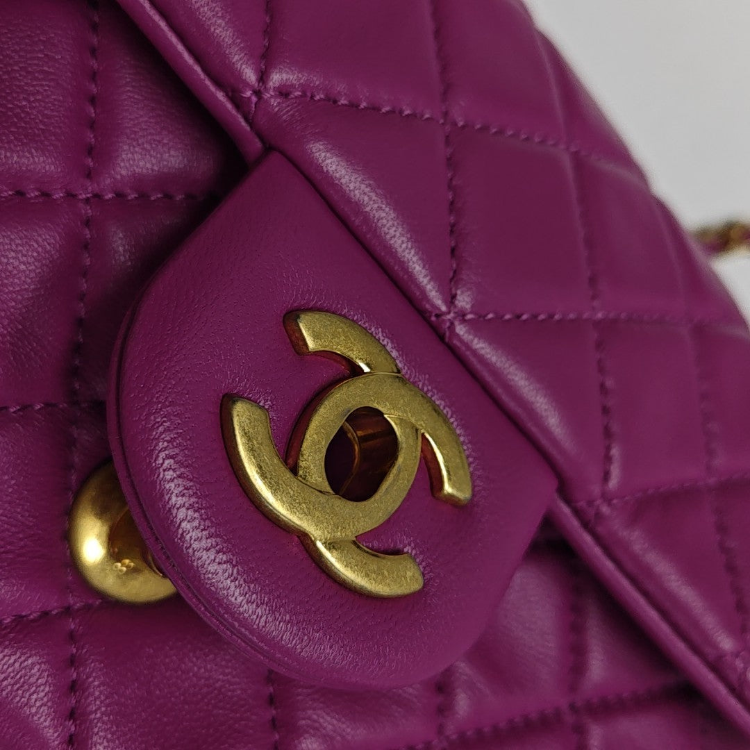 CLASSIC FLAP Mini Quilted Lambskin Purple
