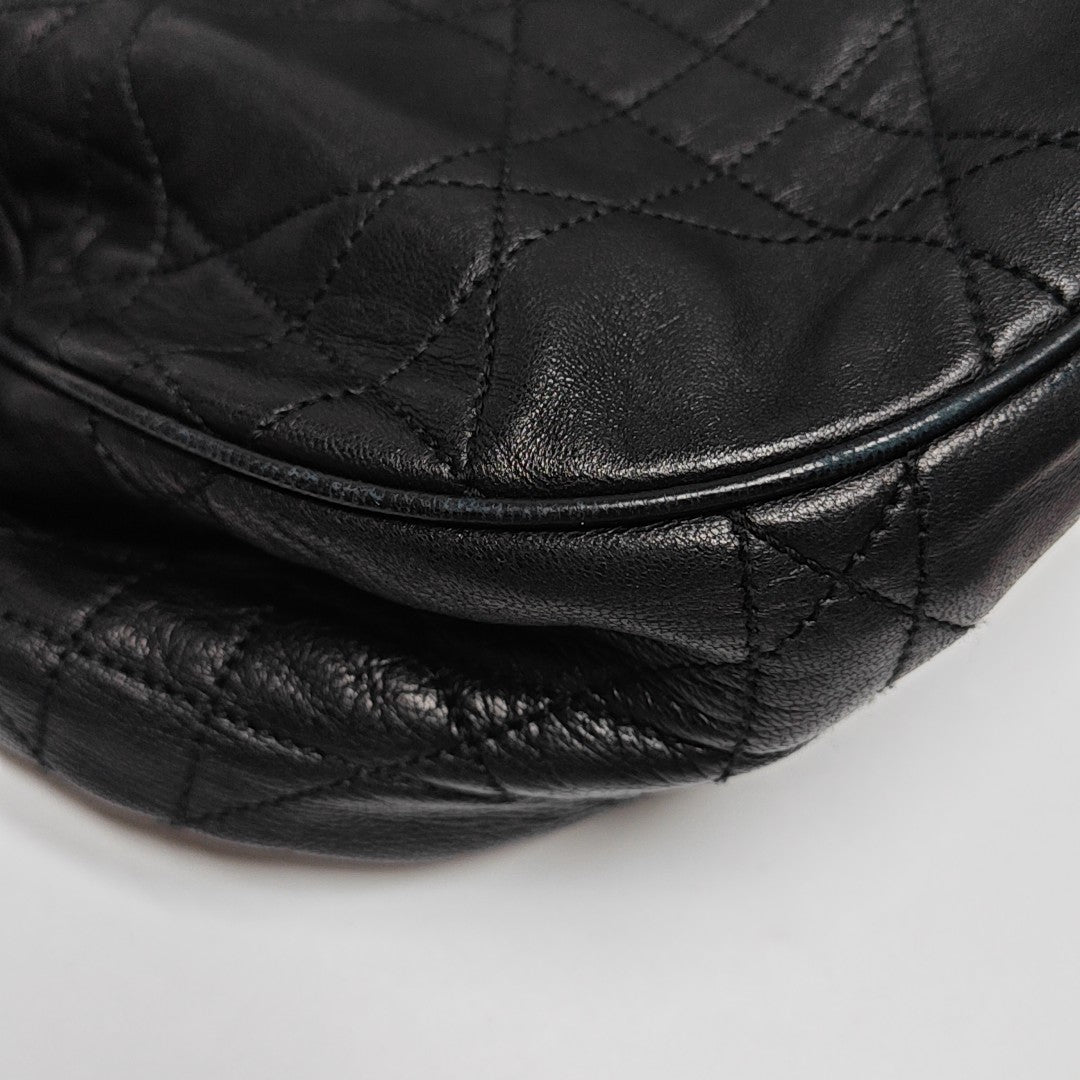 Cannage Lambskin Shoulder Bag Black