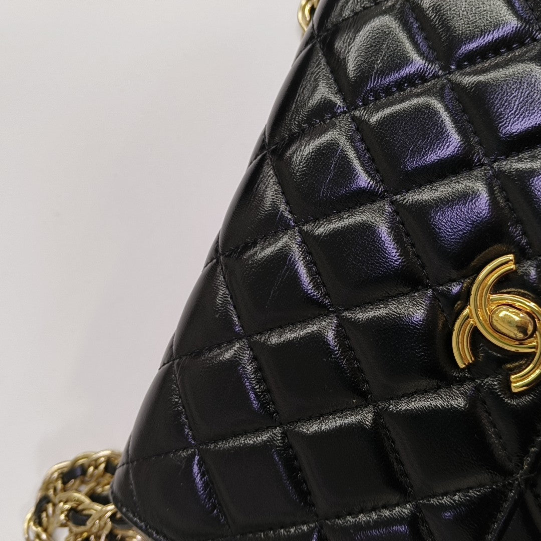 WOC Quilted Lambskin Black