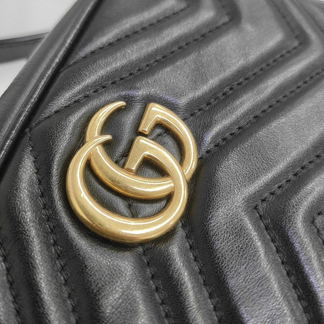 GG Marmont Mini Quilted Calfskin Black