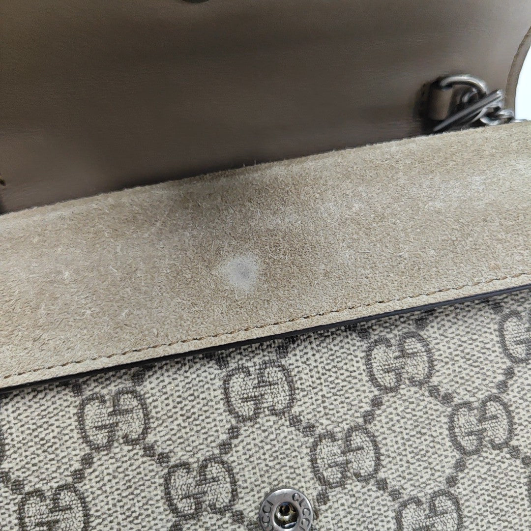 Dionysus Super Mini Monogram Coated Canvas Beige