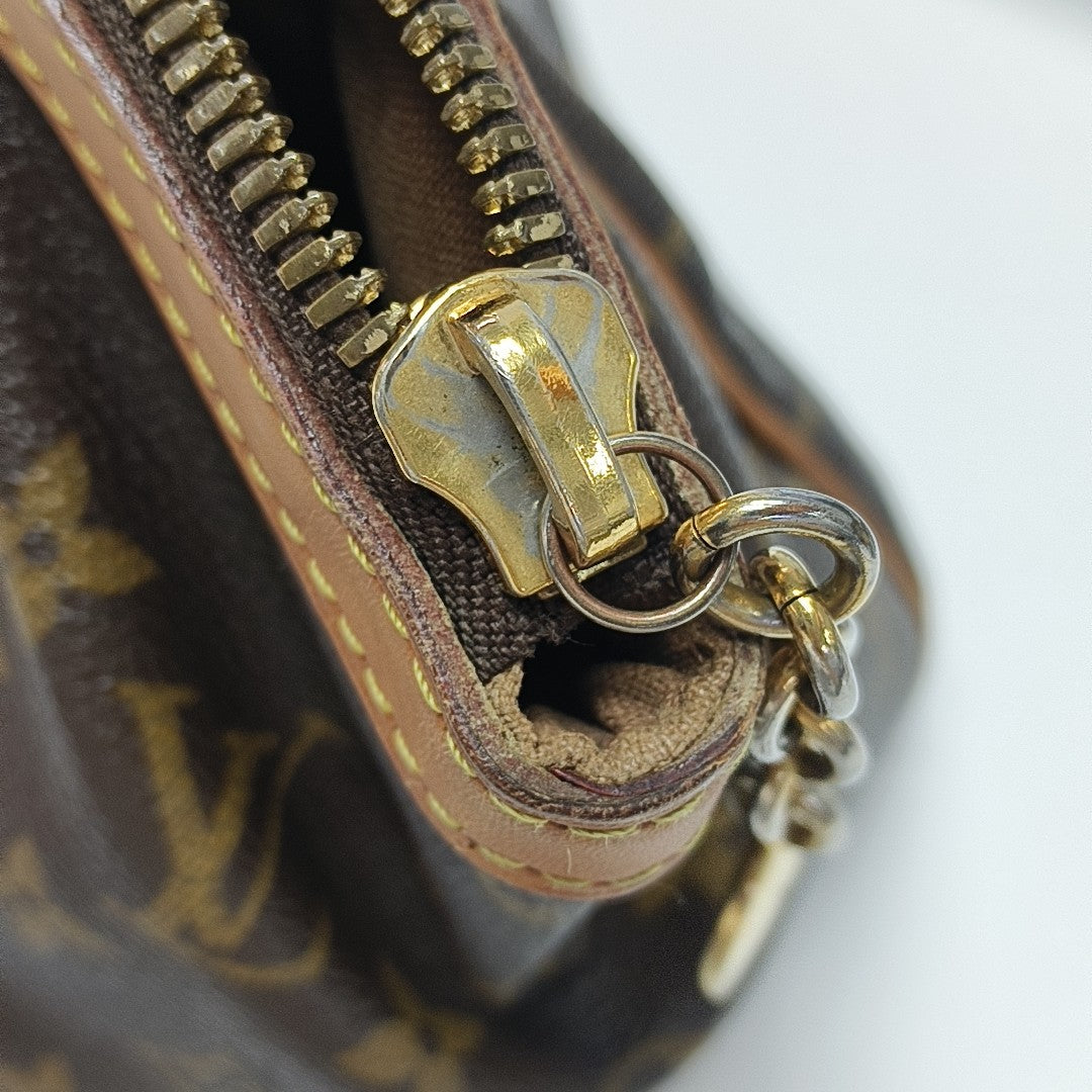 Monogram Coated Canvas Top Handle Bag Brown