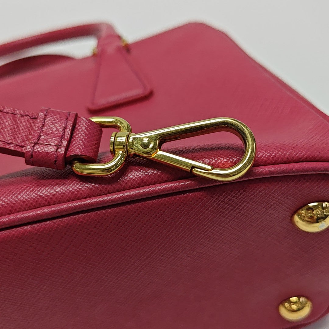 Galleria Small Saffiano Calfskin Red