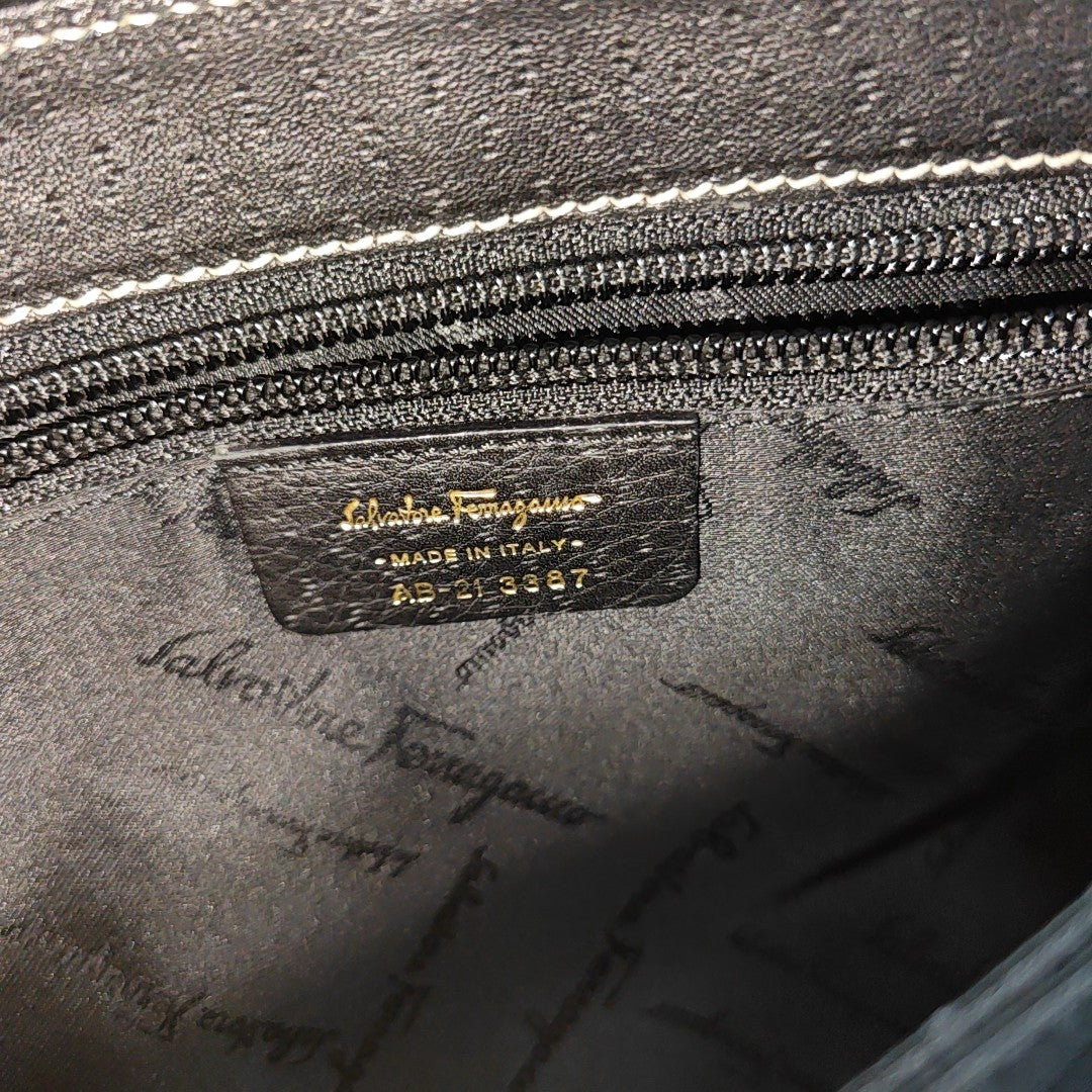 Calfskin Top Handle Bag Black