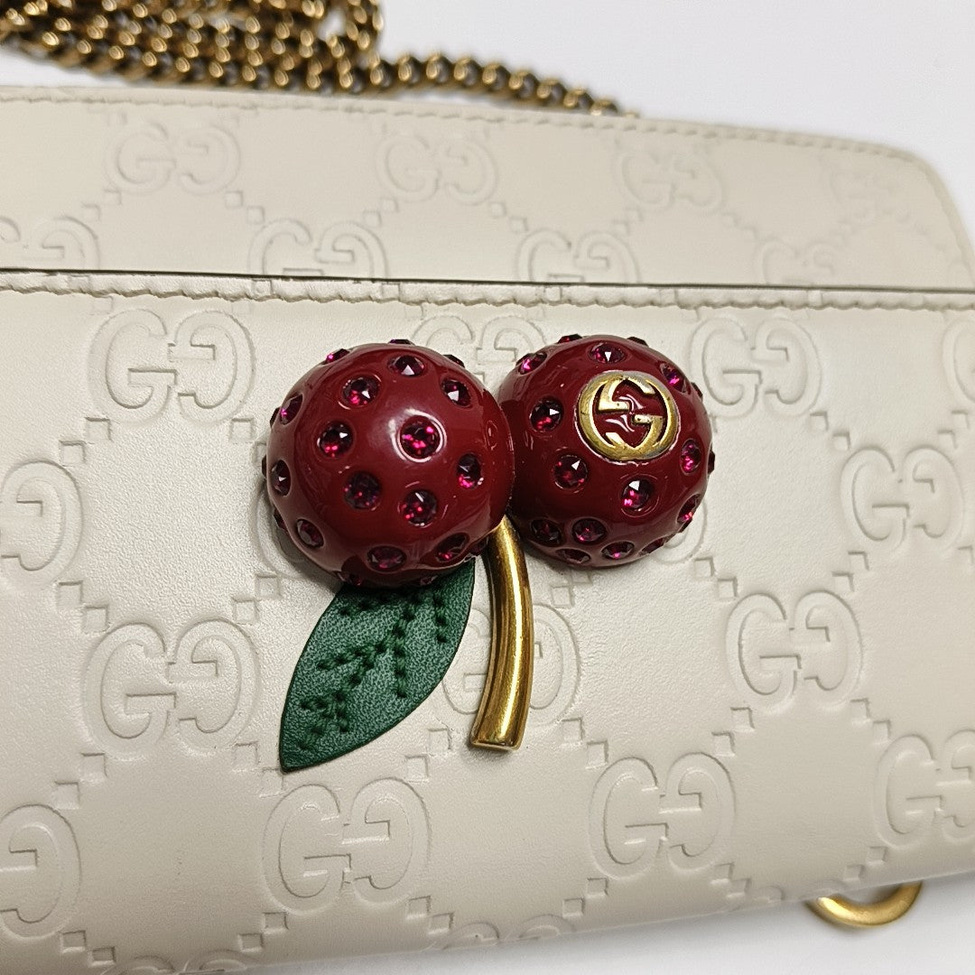 GG Supreme Mini Calfskin White