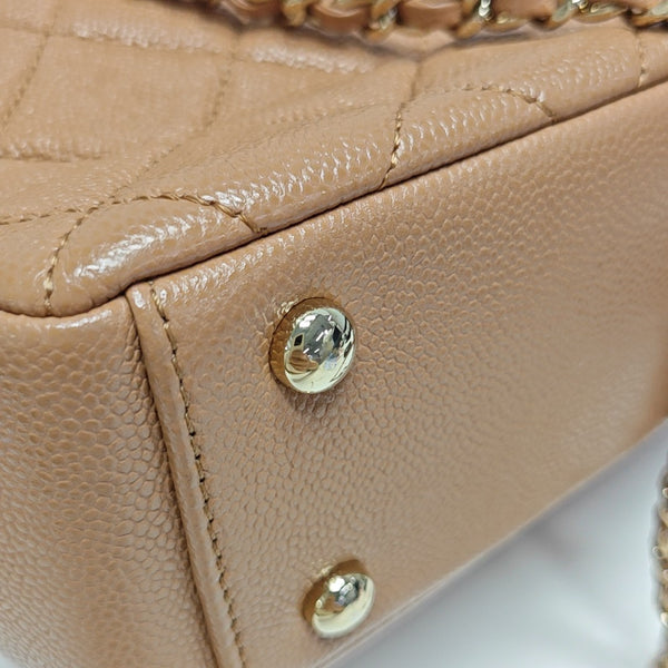COCO HANDLE Mini Quilted Grained Calfskin Brown