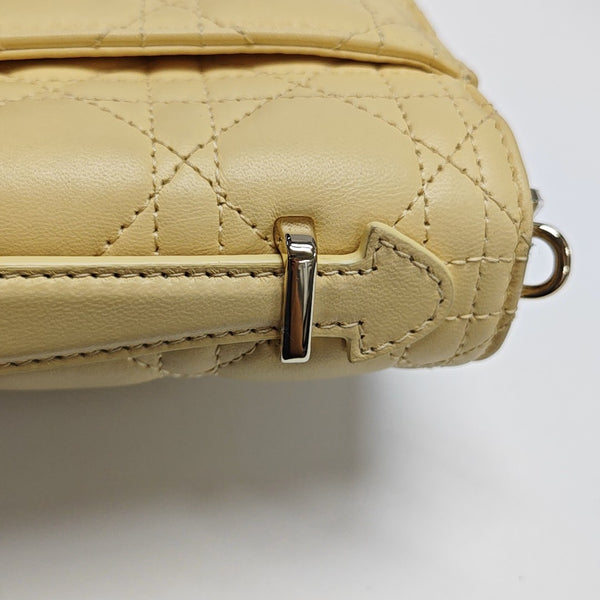 Authenticated pre-owned  Lady Dior Quilted Lambskin Yellow - Shoulder Bag at Looply