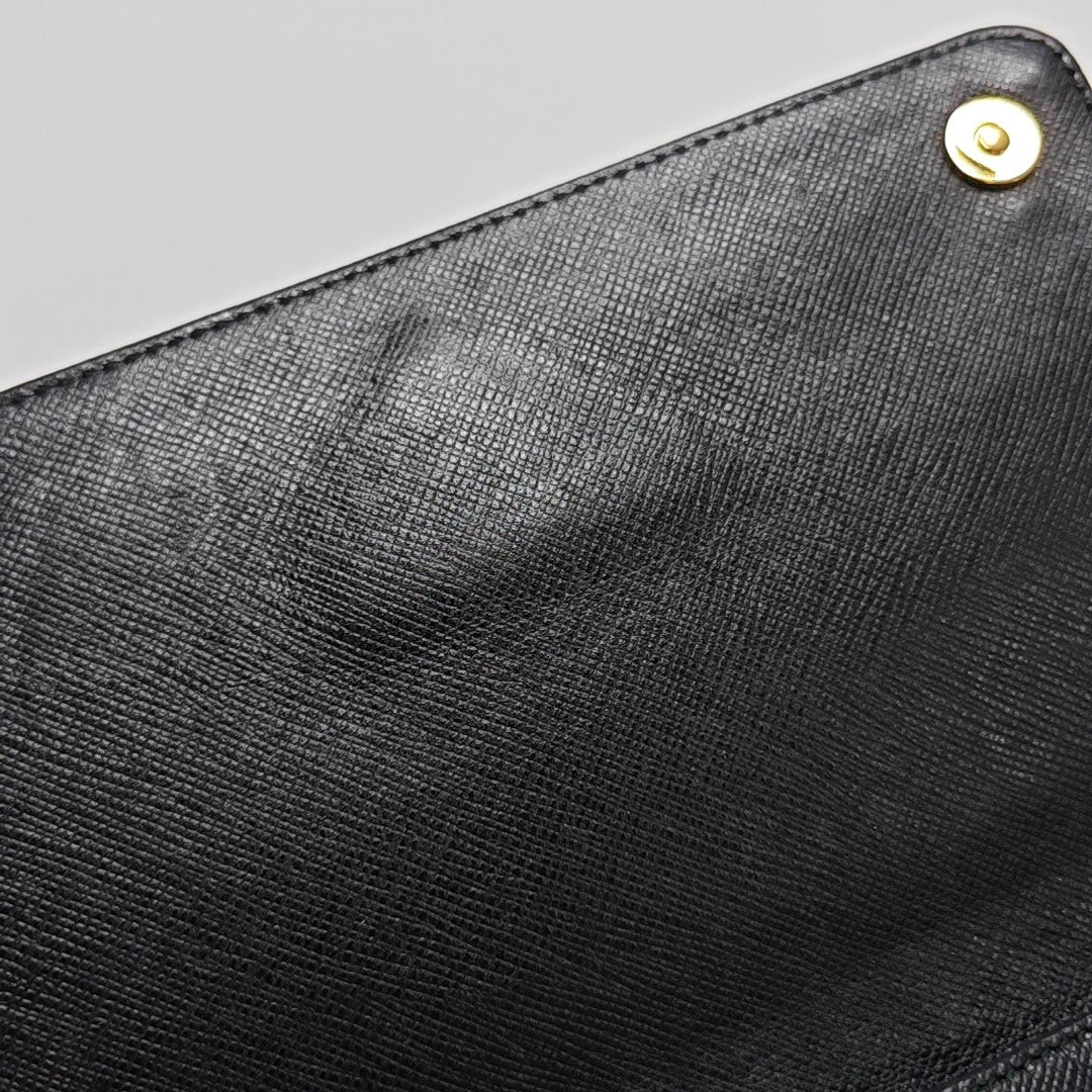 Saffiano Calfskin Shoulder Bag Black