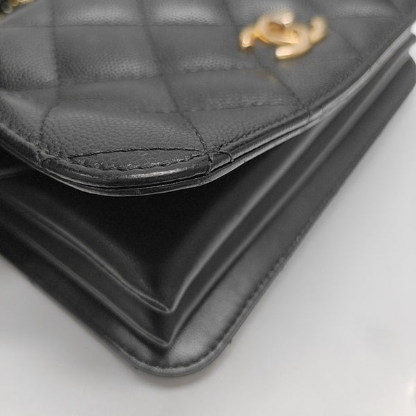 Quilted Grained Calfskin Mini Black