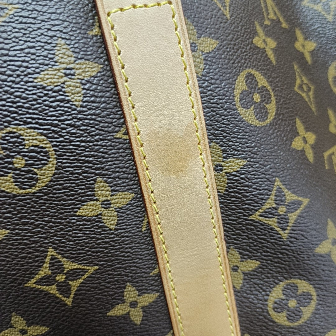KEEPALL 60 Monogram Coated Canvas Brown