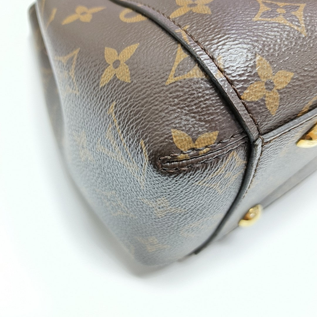 MONTAIGNE MM Monogram Coated Canvas Brown