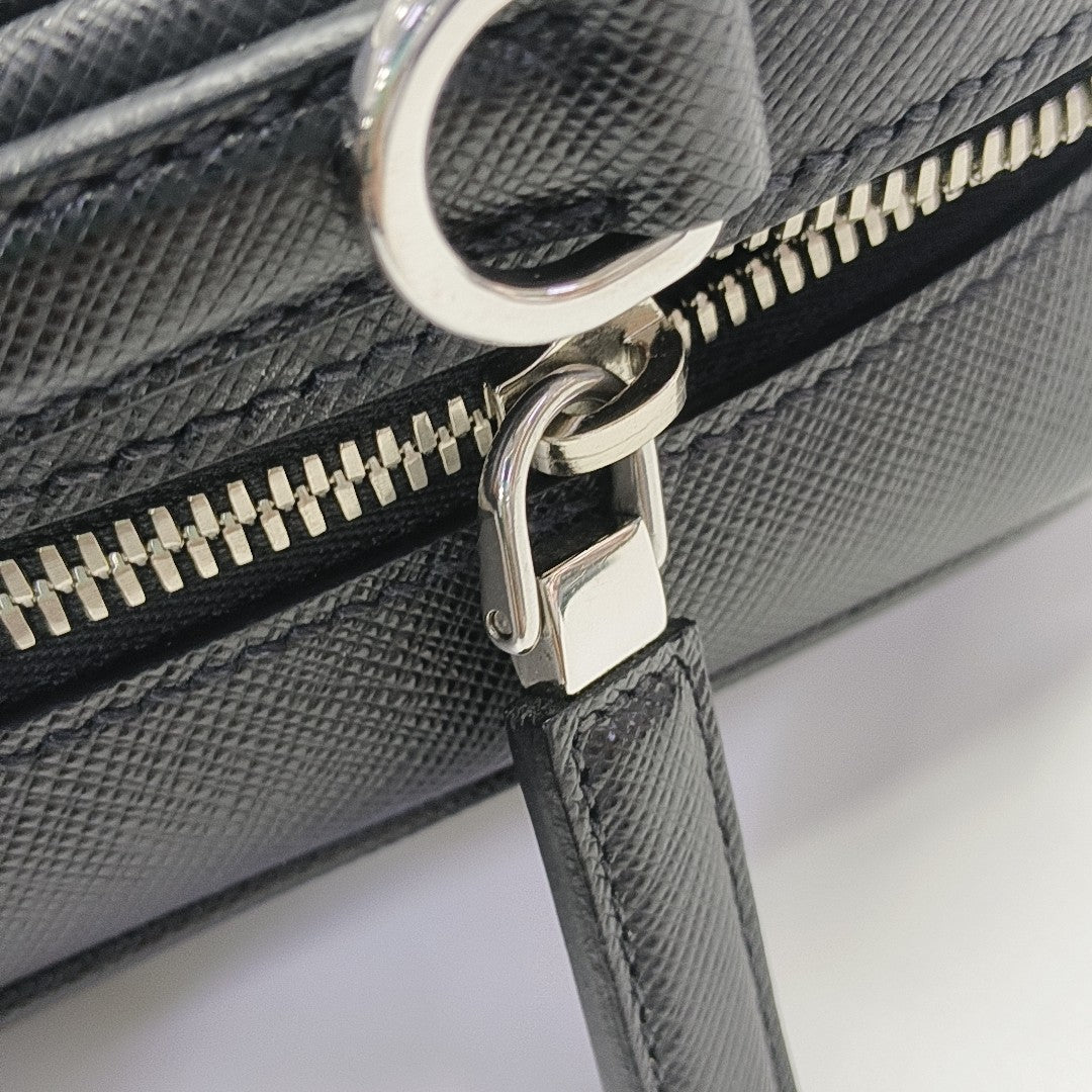 Saffiano Calfskin Shoulder Bag Black