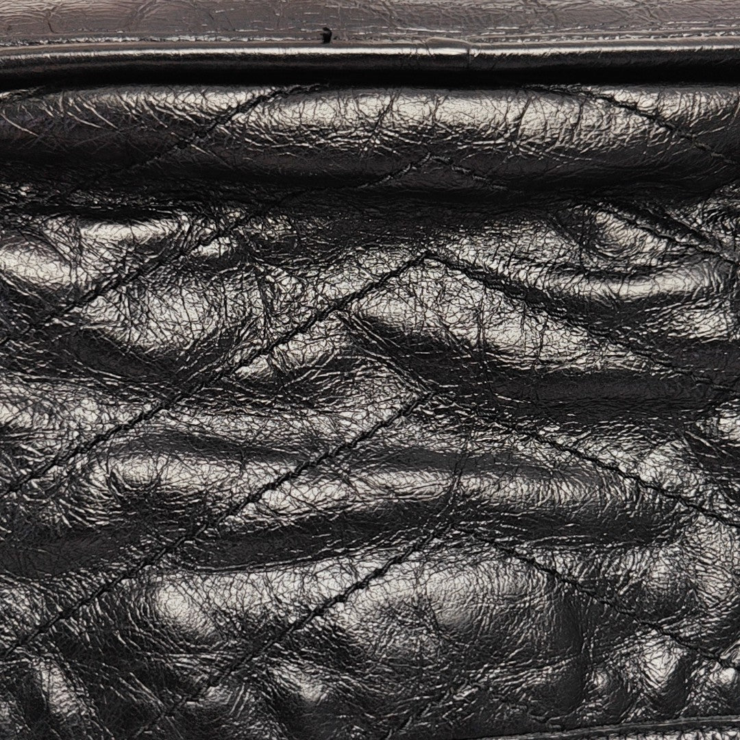 NIKI Medium Chevron Calfskin Black