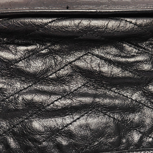 NIKI Medium Chevron Calfskin Black
