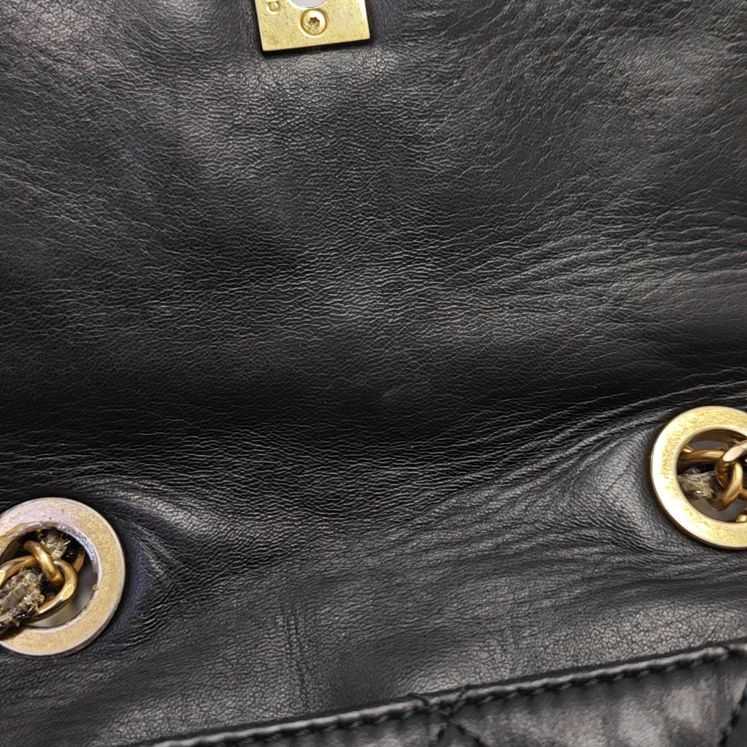 Quilted Calfskin Shoulder Bag Black