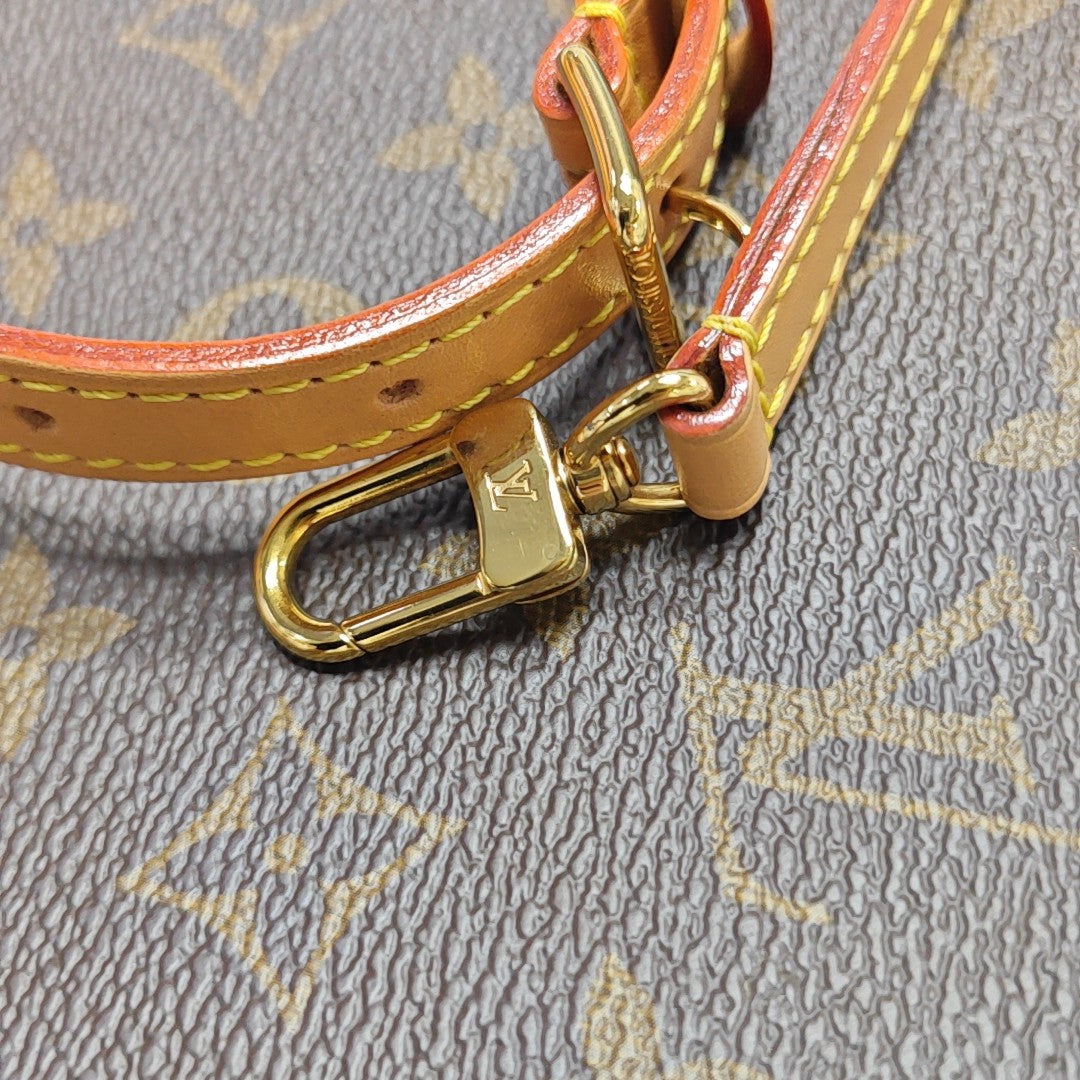 SAC PLAT Mini Monogram Coated Canvas Brown