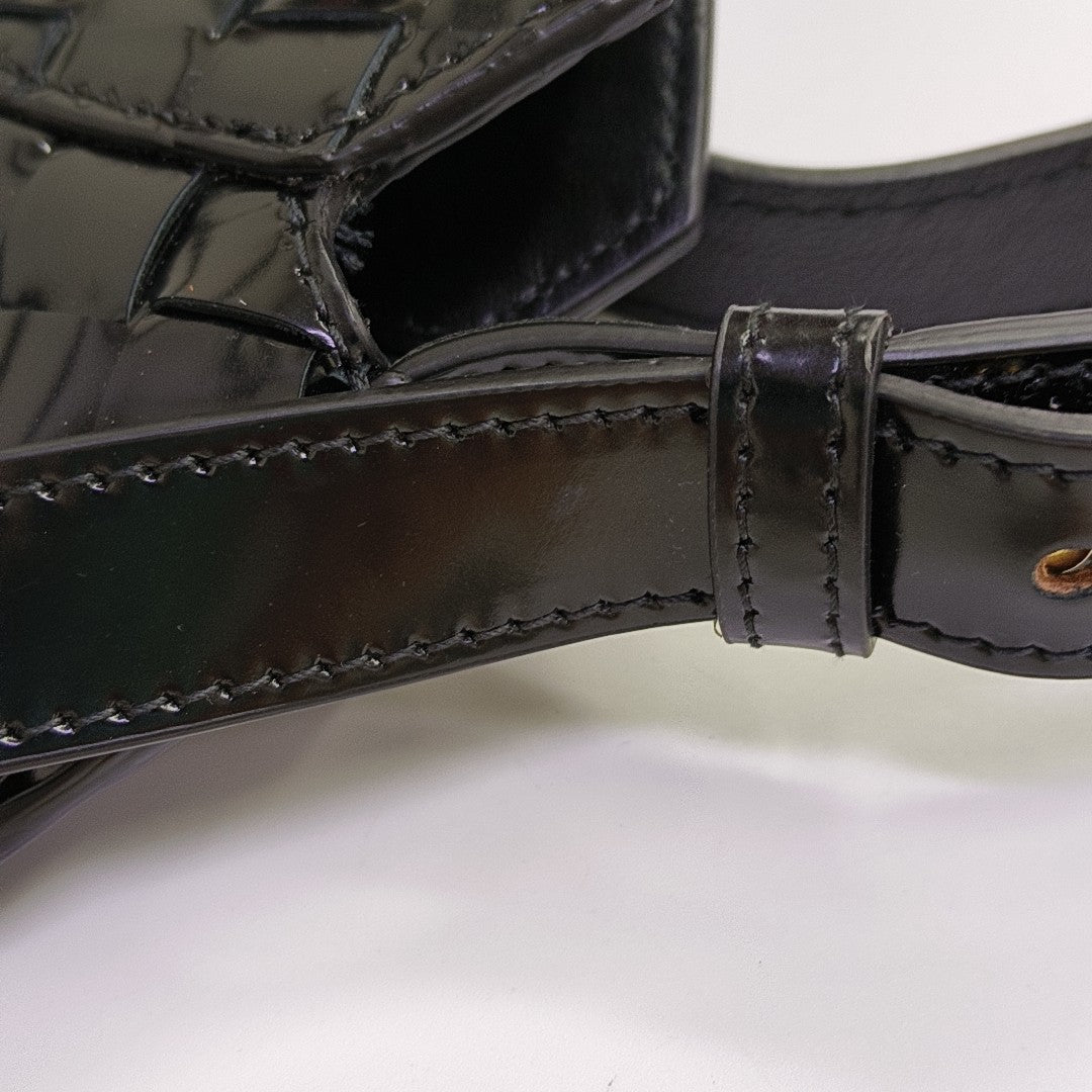 Intrecciato Patent Leather Black