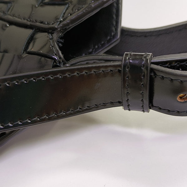 Intrecciato Patent Leather Black