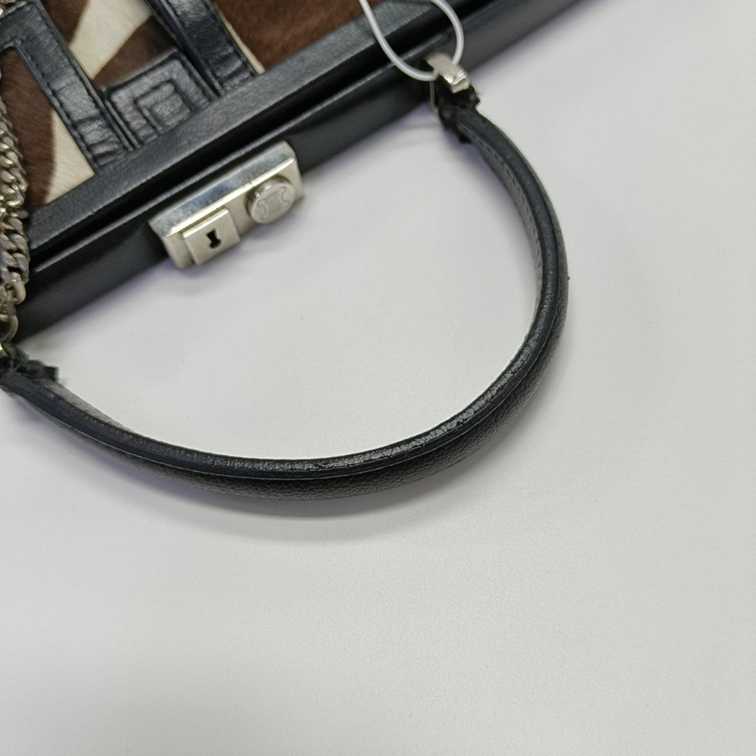 Horsehair Top Handle Bag Brown