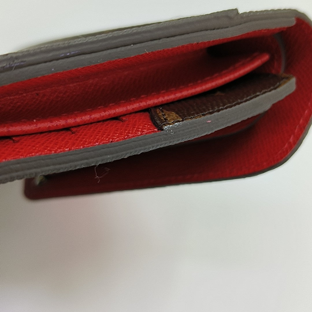 MARIE LOU Monogram Coated Canvas Brown Wallet