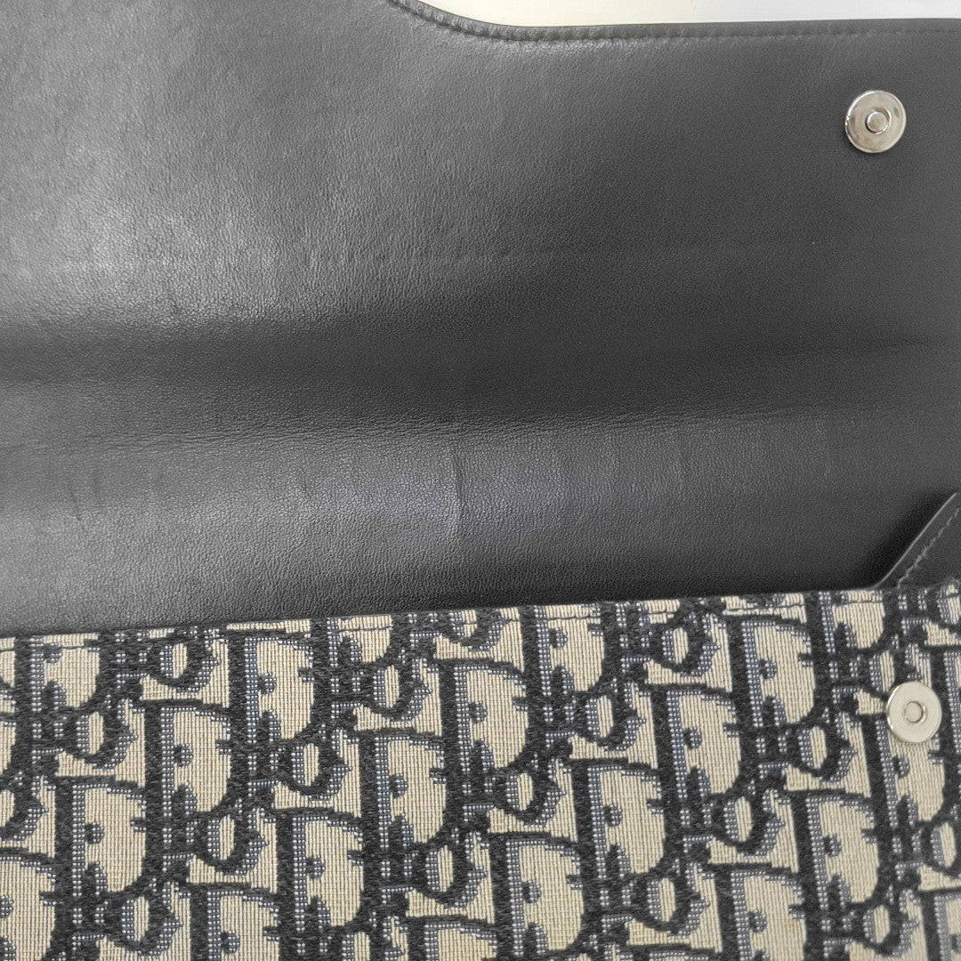 Oblique Canvas Clutch Blue