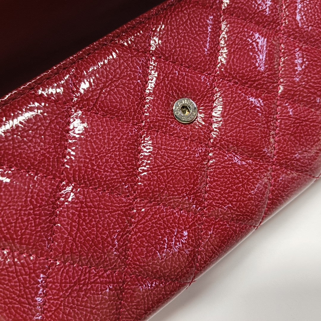 Quilted Patent Lambskin Wallet Pink