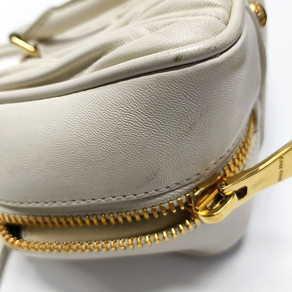 Authenticated pre-owned  Arcadie Matelassé Large Quilted Lambskin White - Shoulder Bag at Looply