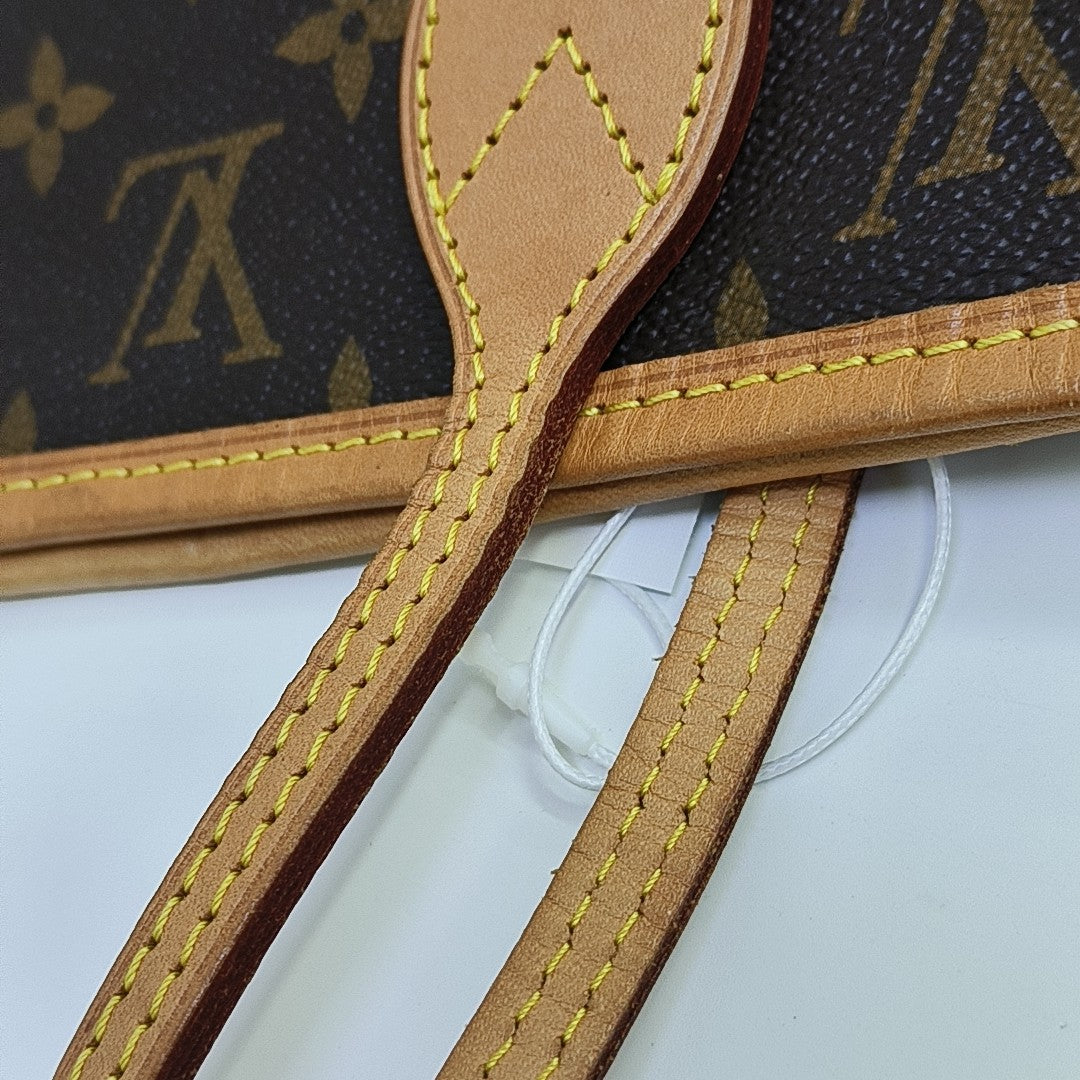 NEVERFULL MM Monogram Coated Canvas Brown