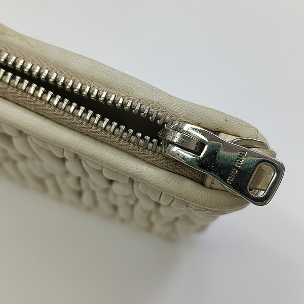 Matelassé Quilted Lambskin White