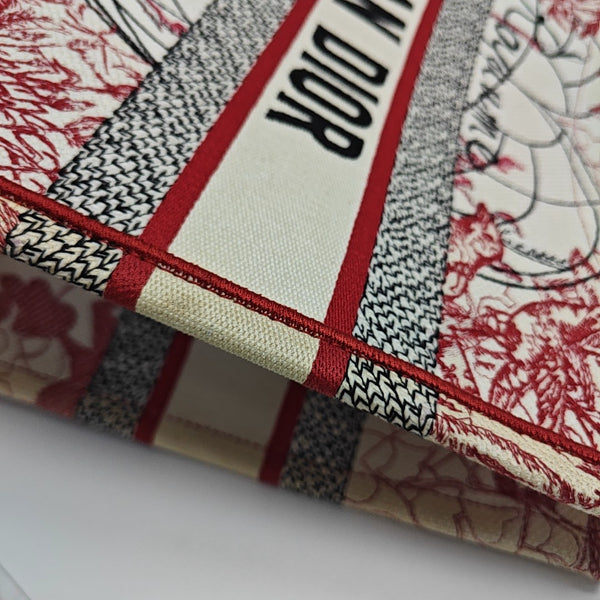 Book Tote Medium Fabric Red