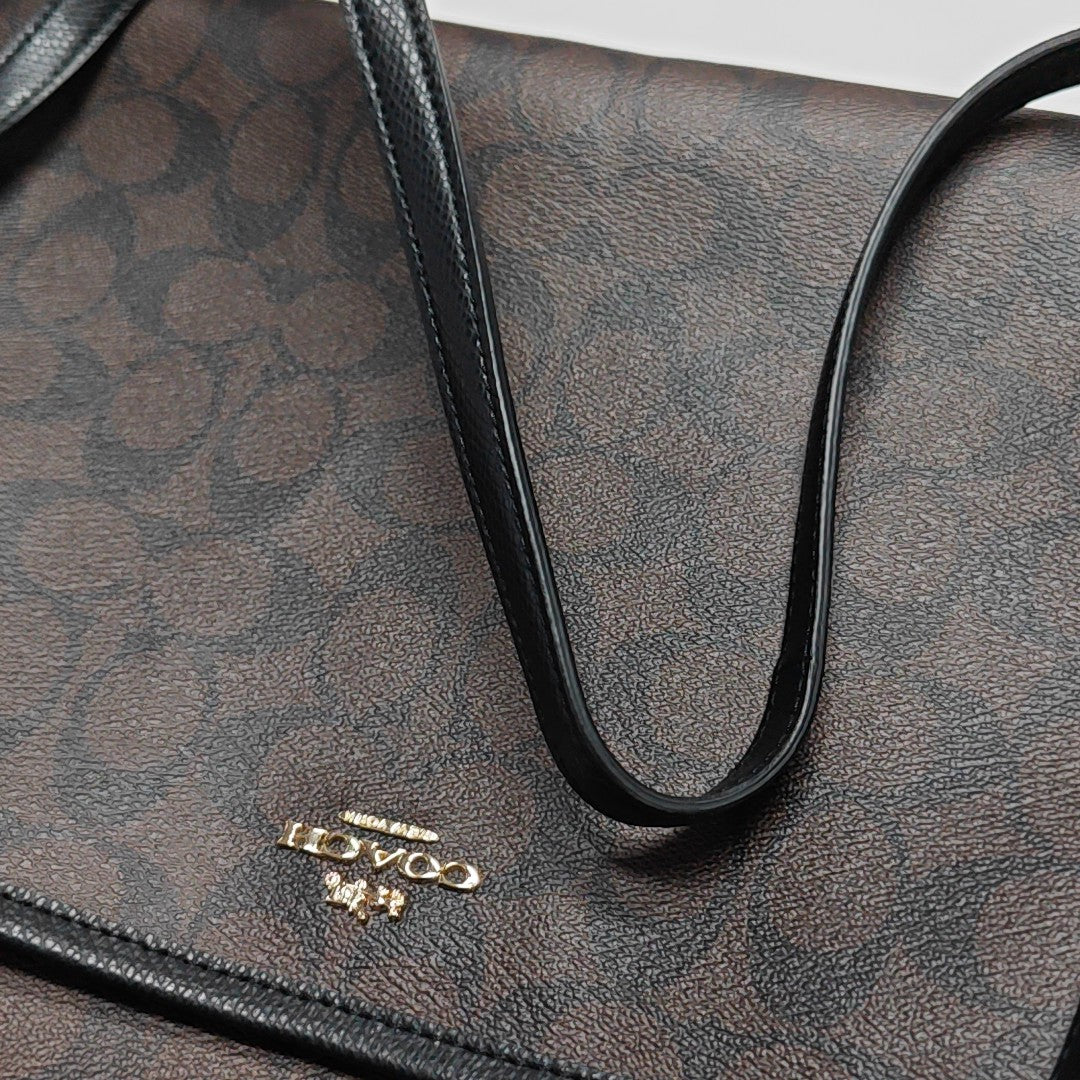 Monogram Coated Canvas Shoulder Bag Brown