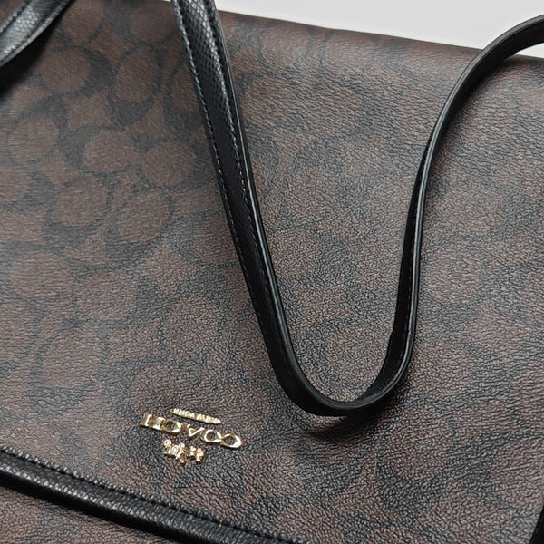 Monogram Coated Canvas Shoulder Bag Brown
