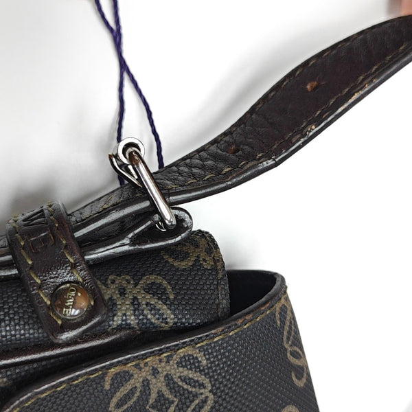 Monogram Coated Canvas Shoulder Bag Black