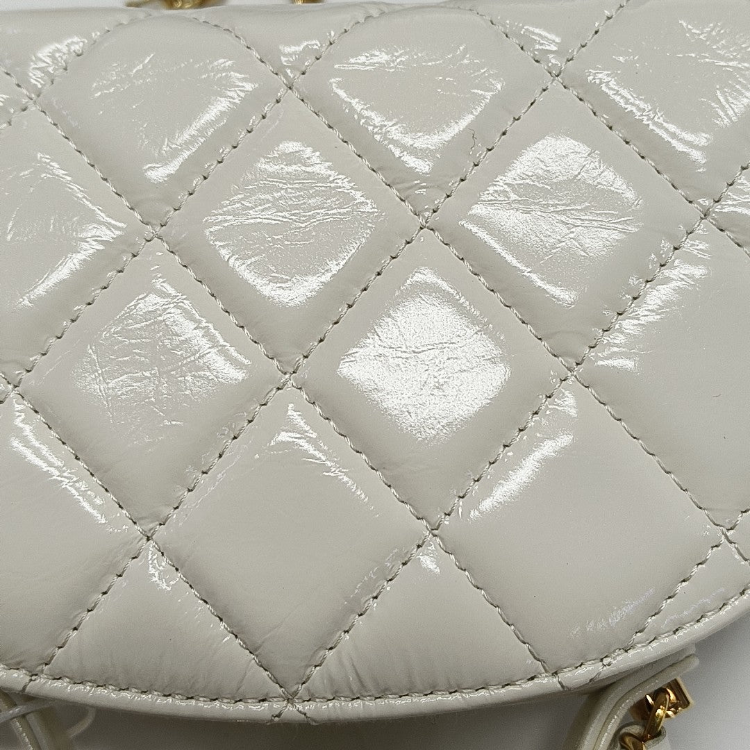 Quilted Calfskin Shoulder Bag White