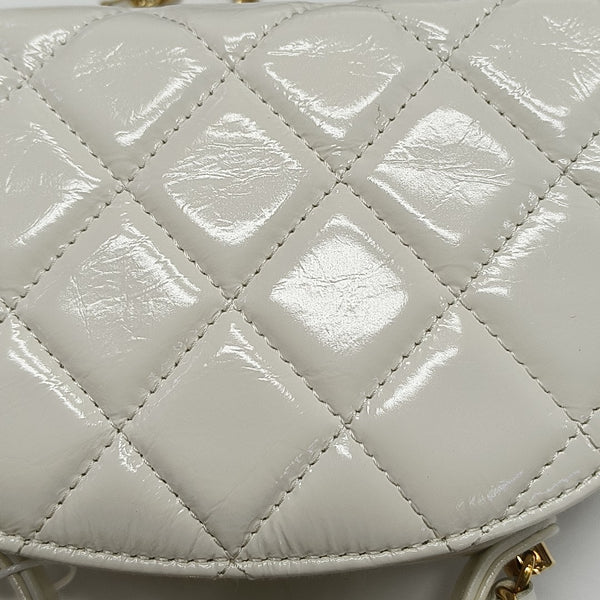 Quilted Calfskin Shoulder Bag White
