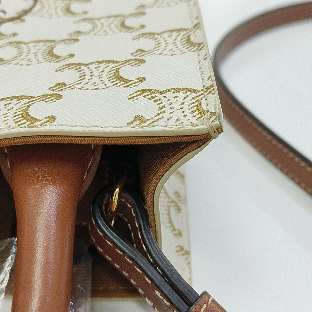CABAS Mini Coated Canvas White