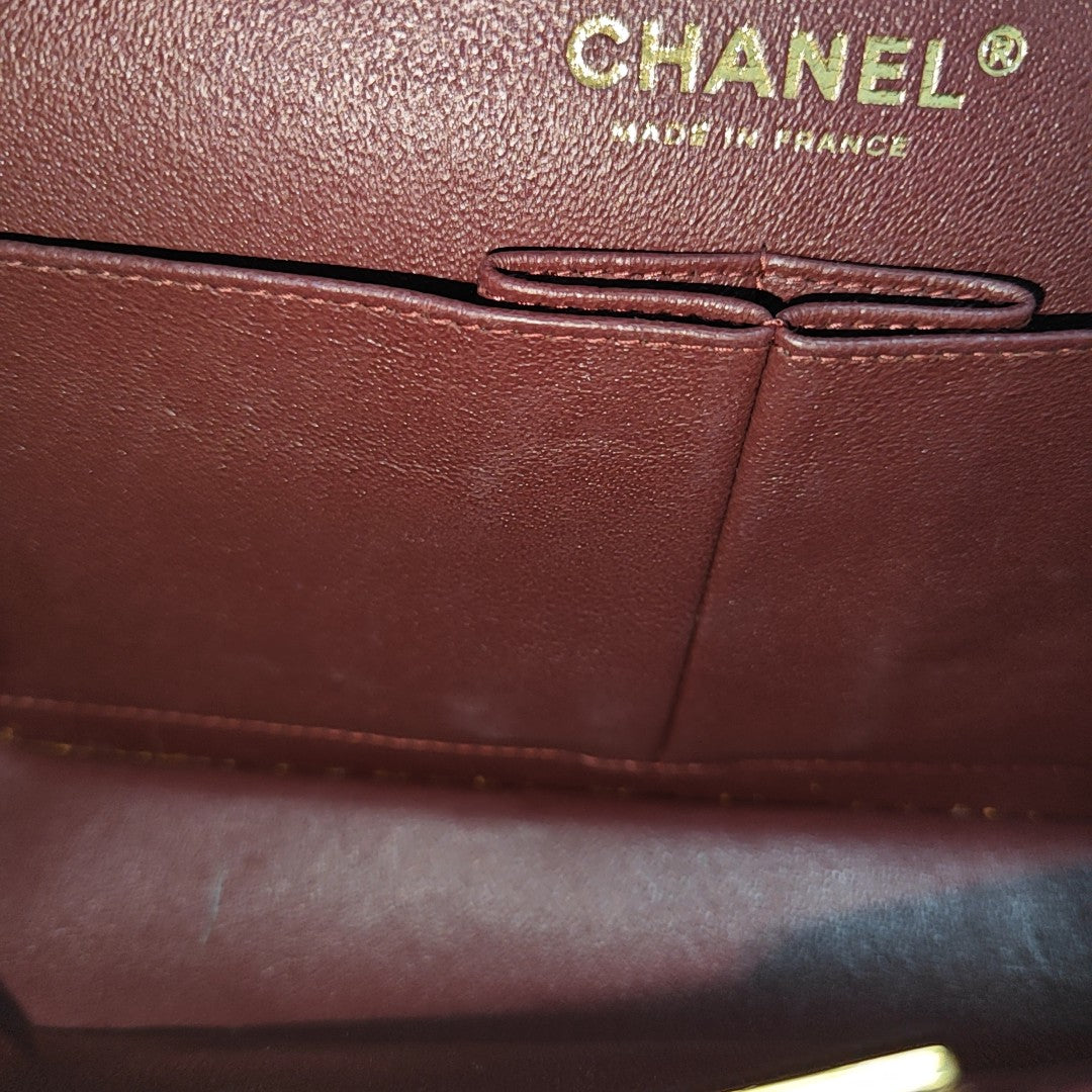CLASSIC FLAP Small Quilted Grained Calfskin Black